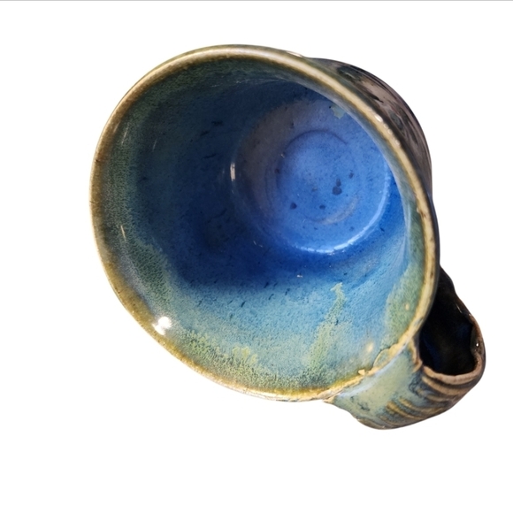 Handcrafted Blue Ceramic Mug - Picture 2 of 3